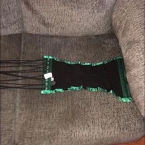 Low waisted green corset